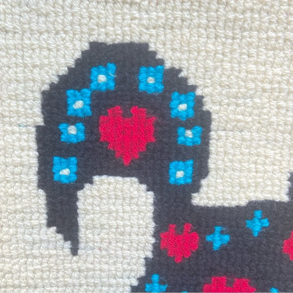 Vintage Portugal Rooster Textile Wall Hanging Folk Art